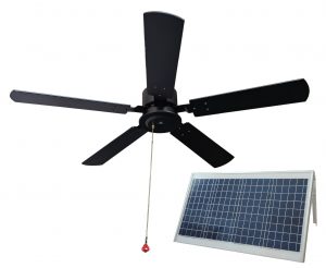 Black solar ceiling fan SCF-5205A
